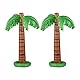 Relaxdays aufblasbare Palme, 2er Set, Partydeko, Pool & Strand, Hawaiipalme groß, 80 cm hoch, Plastikpalme, grün-braun