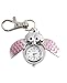Gespout Porte-clés Motif Chouette Temps D'affichage Rose Alliage Diamètre du Cadran 2.2cm