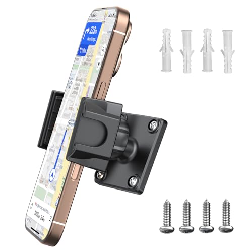 MAGJIEYX Car Phone Holder for Truck/Wall/Boat，Drill-Base Mount for Van/Dashboard Durable Stand Compatible with 4.7'-6.9' iPhone/HTC/LG/Nexus/Samsung/Huawei,Other Smartphones