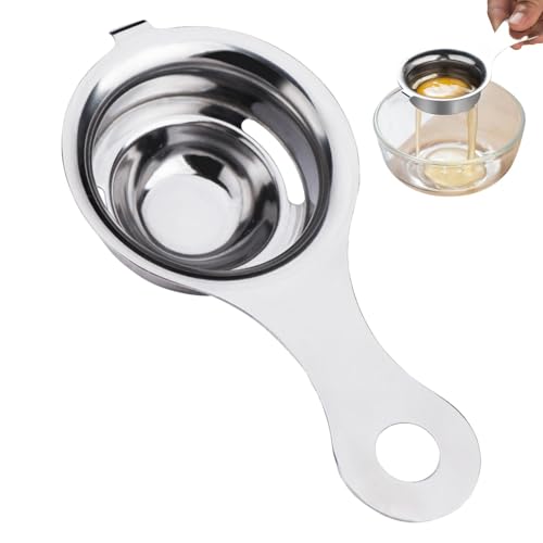 Filtro de tamizado de yema de clara de huevo, separadores de huevos que ahorran espacio con ganchos, herramienta de cocina antideslizante de acero inoxidable para el hogar, cocinas, restaurantes