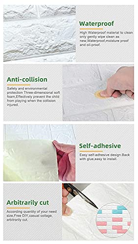 Image of Barebeauty 3D Wall Panel Wallpaper, Self Adhesive PE Foam Brick Sticker, Waterproof Peel & Stick Wall Covering for Home, Bedroom & Living Room Decor, 70 x 77 cm (Pack of 50, 290 Sq. Ft. Approx)