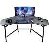 EUREKA ERGONOMIC Gaming Desk Wing-Shaped Desks,63 inch Computer Desk Table for Work Home Office,Ergonomic Studio Desk Gamer Workstation for Live & Streamer with Mousepad,Black