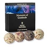 Satin Naturel Coffret 4 Bombes de Bain BIO Luxueuses Vegan – Cadeau Bien-Être pour Femme –...