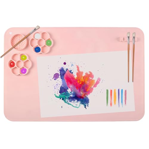 SOQKEEN Silicone Craft Mat, 24"×16" Reusable Craft Sheet for Painting, Watercolour, Clay & DIY Projects