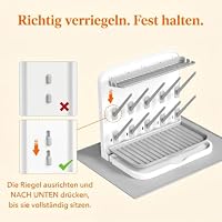 Lifewit Babyflaschen Trockenständer mit 10 Haken, Abtropfschale und Matte | Vertikal Baby Bottle Drying Rack für Arbeitsplatte, Kunststoff Flaschentrockner Ständer für Becher Pumpenteile Babyzubehör – Ansicht 5