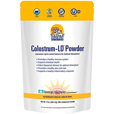 Veterinarian Approved Super Pet Nutrition - for Dogs and Cats - Liposomal Bovine Colostrum, Rich in Immunoglobulins (25%+), Support for Immune and Digestive Systems, Allergies (12 Ounces) Cover