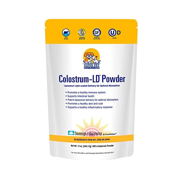 Veterinarian-Approved-Super-Pet-Nutrition-for-Dogs-and-Cats-Liposomal-Bovine-Colostrum-Rich-in-Immunoglobulins-25-Support-for-Immune-and-Digestive-Systems-Allergies-12-Ounces Super Pet Nutrition - Liposomal Bovine Colostrum: Immune & Digestive Support