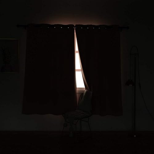 Vista 136 de Mangata Casa - Cortinas opacas para dormitorio, 2 paneles, cortinas térmicas para ventana, para sala de estar, cortinas que oscurecen. Azul marino