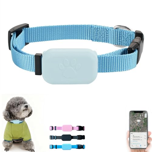 Pet GPS Track Collar, Unlimited Range Waterproof Cat Dog Anti-Lost Device Smart Locator Tracking,for Dogs and Cats (Blue 27 * 44 * 9mm .06 * 1.73 * 0.35 inches)