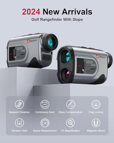 Golf Rangefinder with Slope,7X Magnification Laser Rangefinder, 1300Yards Rechargeable Range Finders Golfing with Flag Lock Vibration,Speed Mode for Hunting Shooting (Grey, Bag) - Thumbnail 3