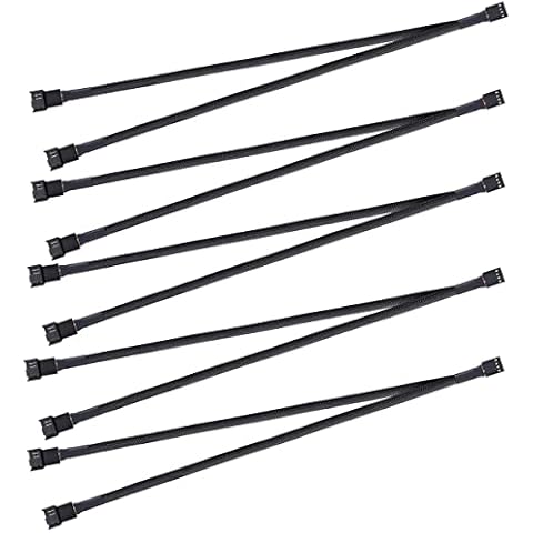 3 Way 4 Pin PWM Fan Splitter,Adapter Cable Sleeved Braided Y Splitter PC 4 Pin Fan Extension Power Cable 1to2，1 to 3 ，1to4，Converter for Computer ATX Case Cooling Fan Cable Cover