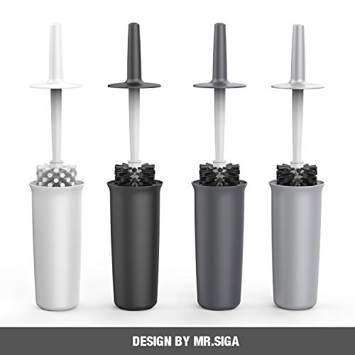 Image of MR.SIGA Toilet Bowl Brush and Holder for Bathroom, Gray, 1 Pack