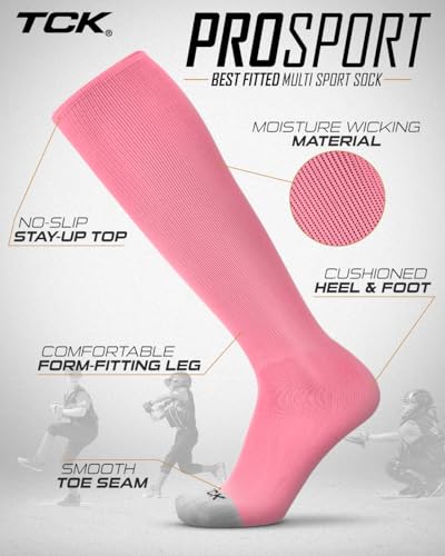 Image of Prosport Baseball Socks & Softball Socks, Kids & Adult Knee High Tube Sock