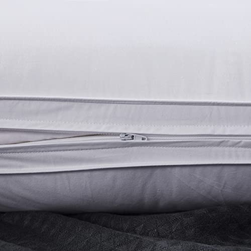 Three Geese Adjustable Layer Goose Feather Innner Pillow With Outer Pillowcase Filling Soft Polyester,Assembled Bed Pillow,100% Cotton,Good For Side&Back Stomach Sleeper,Standard/Queen Size 2 Pack. #TOP3
