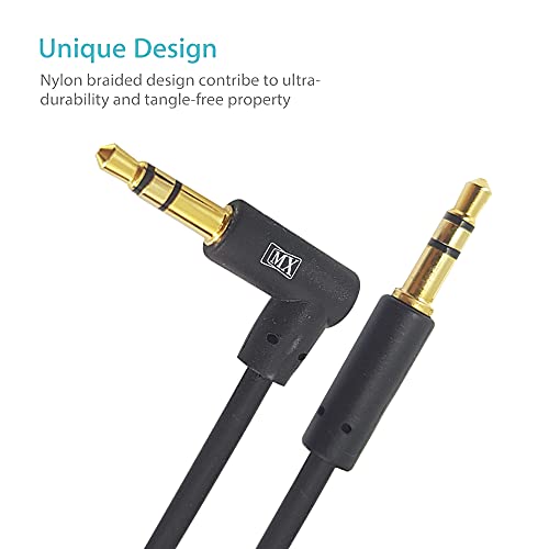 Image of MX RCA Cable AUX to RCA Y Splitter Cable To 2 Rca Stereo Audio Cable PERENT (3.5mm Male to 3.5mm Male Right Angle, 1.5 METER)