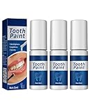 ALONK 3 Stück Zahnlack Weiß, Instant White Enamel Paint, Sanfte Teeth Whitening Paint for Polish Fleckenentfernung, Whitening Tooth