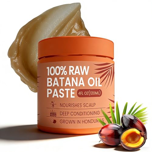 100% Raw Batana Oil Paste - Batana Oil for Hair Growth Hair Oil for Reduces Hair Loss Combating Dryness Frizz And Split Ends for Dry and Frizzy Hair & All Hair Types 120ml/4 Floz