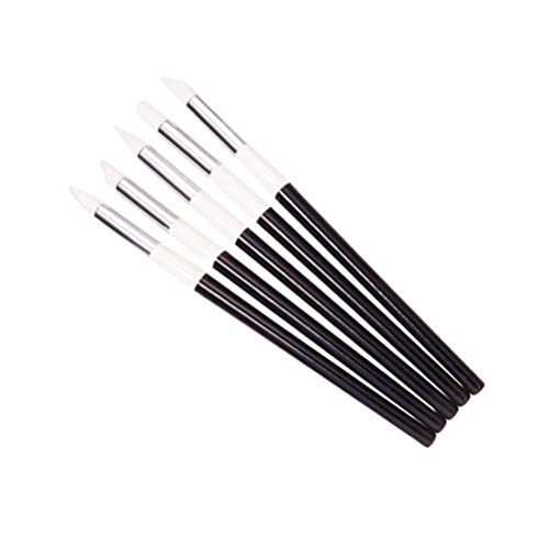 Minkissy 5Pcs Nail Polish Remover Pen Nail Art Polish Corrector Pen Nail Carving Tools For Home Shop(Black White) #TOP3