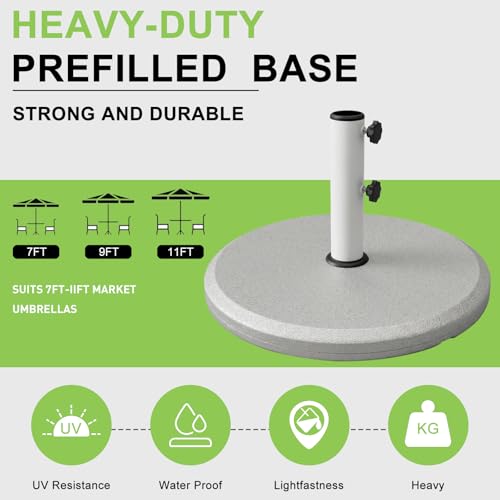 T&Jero 29 lb Round Heavy Duty Patio Market Table Umbrella Base Stand Weight Pre-Filled for Outdoor, Silver by T&Jero - Used condition - Image 4