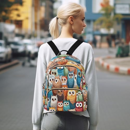 Image of ALAZA Hipster Bird Owl Women Backpack Purse Ladies Fashion Shoulder Bag Daypack Travel Bag 7.5L