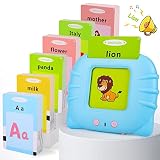 Talking Flash Cards Sensory Toys for 1 2 3 4 5 Year Old Baby Boys Girls,384 Words British English 192pcs Flash Cards, Learning Eductional Kids Toys Gifts on Birthday Christmas - Blue