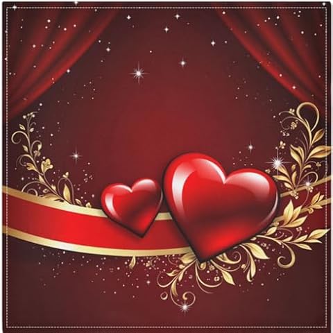 Pfrewn Oversized Red Heart Cloth Napkins Set Cover