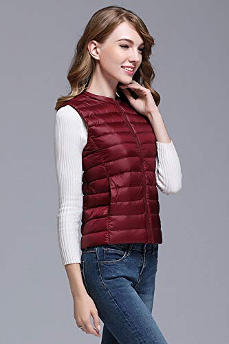 ebossy Women's Ultra-Light Packable Round Neck Down Vest3