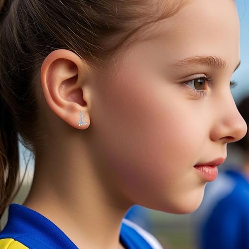 Girls's Cheerleader Earrings Stud Gifts,Sport Cheerleader Jewelry Cheer Accessories Birthday Gifts for Cheerleading Lovers4