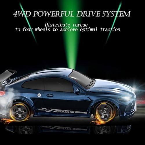 Image of RC Drift Car, 1 /64 Mini RC Remote Control Car, 2.4GHz Full Proportional RTR High Speed Micro Sports Racing Drift, 4WD HobbyFast Race Vehicle with Lights, Model Toys Gift for Kids, Boys, Adults