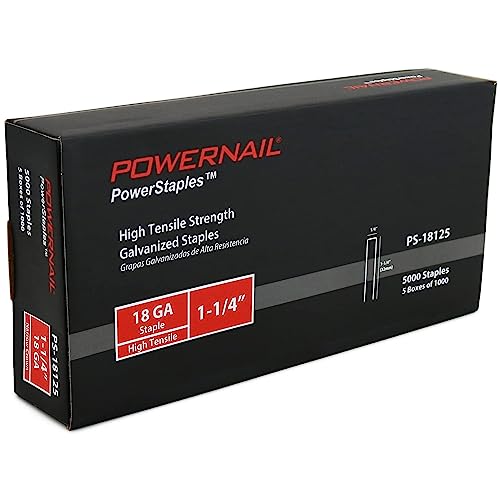 Powernail PS18125 18 Gauge 1/4 Inch Narrow Crown Staples, 1-1/4 Inch Length Heavy Duty Galvanized Chisel Point Staples for Electric or Pneumatic Narrow Crown Stapler Guns (Case, 6 Boxes of 5,000) by Powernail - Image 7