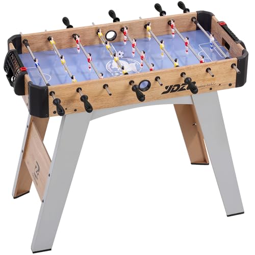 SPORTNOW Futbolín para Niños de Madera, Mesa de Futbolín Compacta con 2 Marcadores, 8 Asas, 22 Jugadores, 8 Barras y 2 Bolas, Regalo para Adultos, Familias, Fiestas, 89x61,5x70 cm, Morado