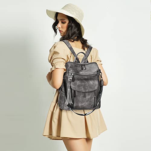 Image of Shrrie Backpack Purse for Women Fashion Leather Backpack Purse Designer Travel Backpack Convertible Shoulder Bag with Wristlet