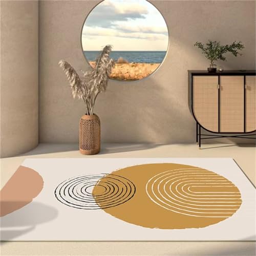 Tapis enfant chambre couleur crème doux et durable à rayures - 2