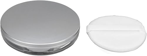 Miniatura 9 de Caja de polvo suelta, contenedor de polvo recargable vacío de 0.11 oz, estuche portátil de polvo con espejo de soplado de polvo y tamiz de red