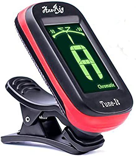 AxeRig LIFETIME WARRANTY Clip-On Chromatic Guitar Tuner for Acoustic, Bass, 6 & 12 string Guitars, Banjo, Mandolin, Ukulele, Violin, Cello, Trumpet, Brass, Sax, Flute, Woodwinds - SPARE BATTERY