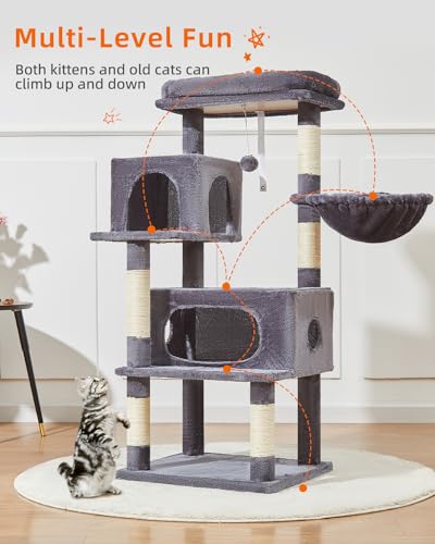 Image of Taoqimiao Cat Tree, 49In Cat Tower for Indoor Cats Large Adult