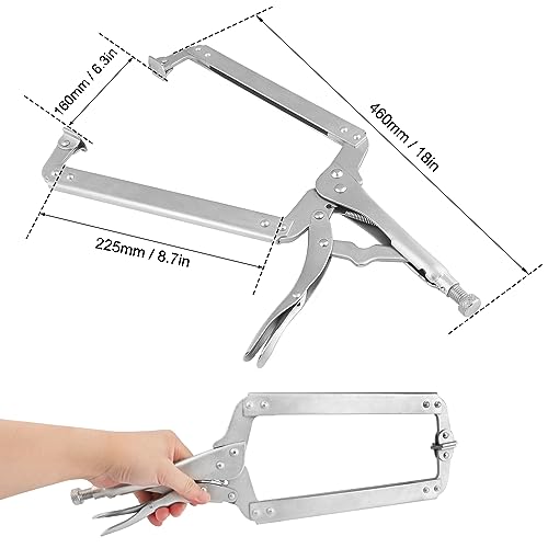 Genhakon 2 Pack 18 Inch C Clamp Locking Pliers,Locking C Clamp, Adjustable Nickel Plated C Pliers For Wood Working thumb #1