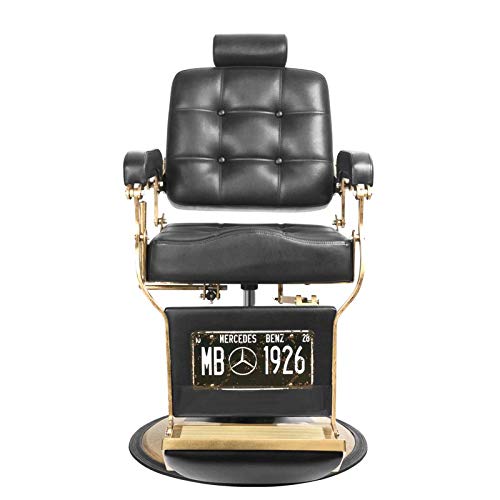 GABBIANO BOSS Fauteuil de barbier inclinable hydraulique salon de beauté : Noir
