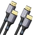 Stouchi 10K 8K 2.1 HDMI Cable 8FT 2-Pack, 48Gbps Ultra High Speed HDMI to HDMI Cord, Support 4K@120Hz 8K@60Hz 144Hz, HDCP 2.2&2.3, Dynamic HDR, eARC, DTS:X, Compatible with PS5/Roku TV/HDTV/Blu-ray