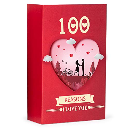 100 Reasons Why I Love You Cards,Love Box,Confession Box,Valentine'S Day Gift,Gift For Girlfriend,Boyfriend,Husband A Romantic Gift Box,Pack of 1