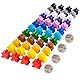 Tokaneit 105 Stück Halmakegel aus Holz und 5 Stück Würfel, Spielfiguren aus Holz für Brettspiele, Bunte Spielfiguren, Holzpuppen Spielfigurens, Bunte Spielfigurens