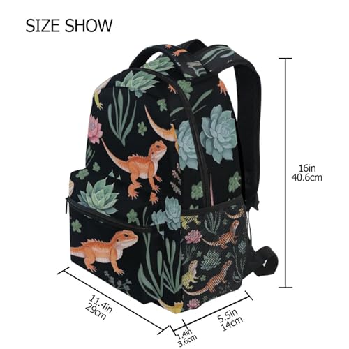 Watercolor Bearded Dragons Boys Girls Kids School Backpacks Bookbag, School Bag Travel Backpack Daypack4
