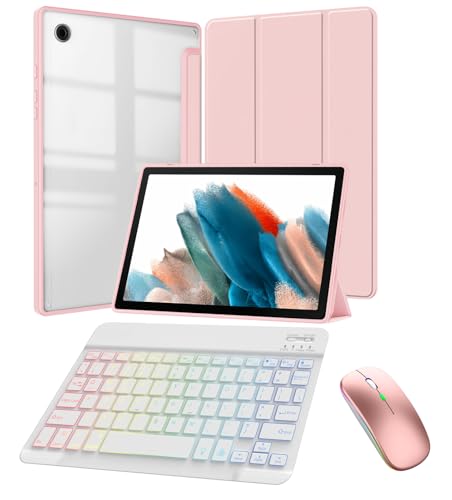 Étui clavier pour Samsung Galaxy Tab A9 8.7 pouces avec souris Bluetooth et coque