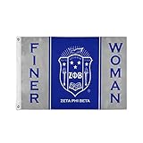 BBGreek Zeta Phi Beta Official Vendor - 3 x 5 Feet Large Wall Flag/Banner - Finer - Sorority Paraphernalia