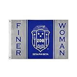 BBGreek Zeta Phi Beta Official Vendor - 3 x 5 Feet Large Wall Flag/Banner - Finer - Sorority Paraphernalia