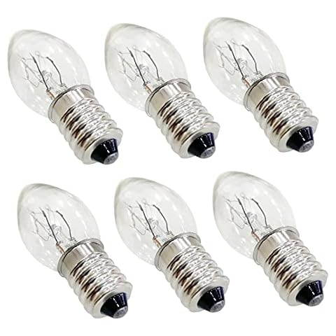 6 Pack Replacement Light Bulbs Small Screw in for Electric Wax Burner E14 10W Lamp Bulb Aroma Transparent C7 Tungsten Light Bulb Wax Melt Warmer Light Bulbs Screw Bulbs Cover