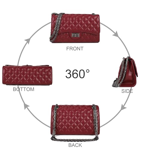 Image of Gladdon Quilted Crossbody Purse for Women Trendy Shoulder Bags | Stylish Shoulder Purse,Quilted Pattern,Structured bag,Chain Strap,Spacious Enough,Casual and Dressy Outfits,Any Occasion