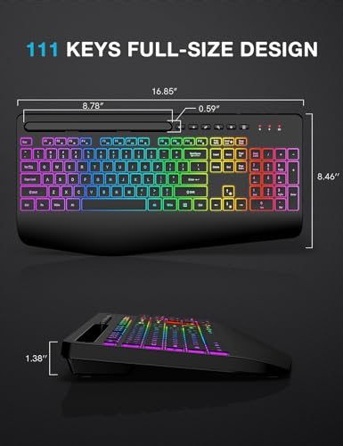 Sablute Wireless Keyboard With 9 Backlit Effects thumb #8