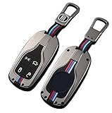 Bradegeve Car Key Fob Case, Key Cover Keychain,Metal Shell Protection for Maserati Ghibli Levante Quattroporte (Gunmetal)