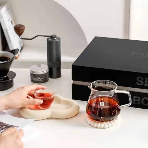 Image of MAVO Pour Over Coffee Maker Set, 12 in 1 Set Box, Manual Coffee Grinder, Pour Over Kettle, Ceramic Pour Over Coffee Dripper with Tray, Glass Servers, Coffee Cup, Paper Filter, Black
